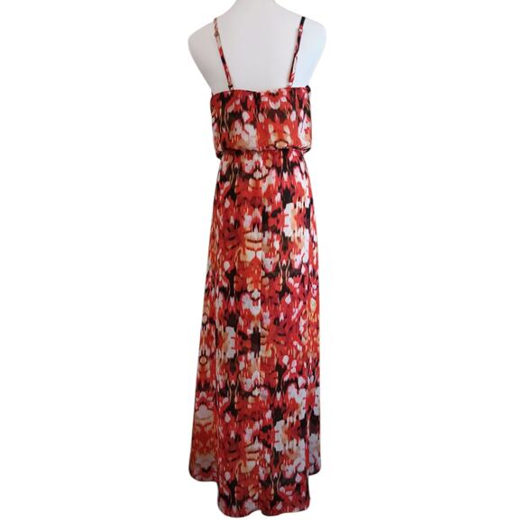 GUESS Flowy Maxi Midi Dress S Floral Bright Tropical Travel Vacation Trip‎ Party - Picture 2 of 11